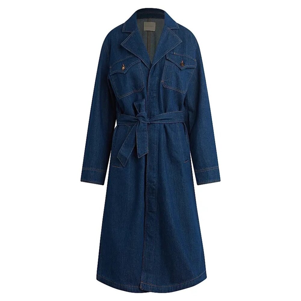 NEW Favorite Daughter Size XL Women's The Boulevard Denim Trench Coat - Rome